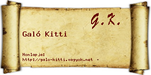 Galó Kitti névjegykártya